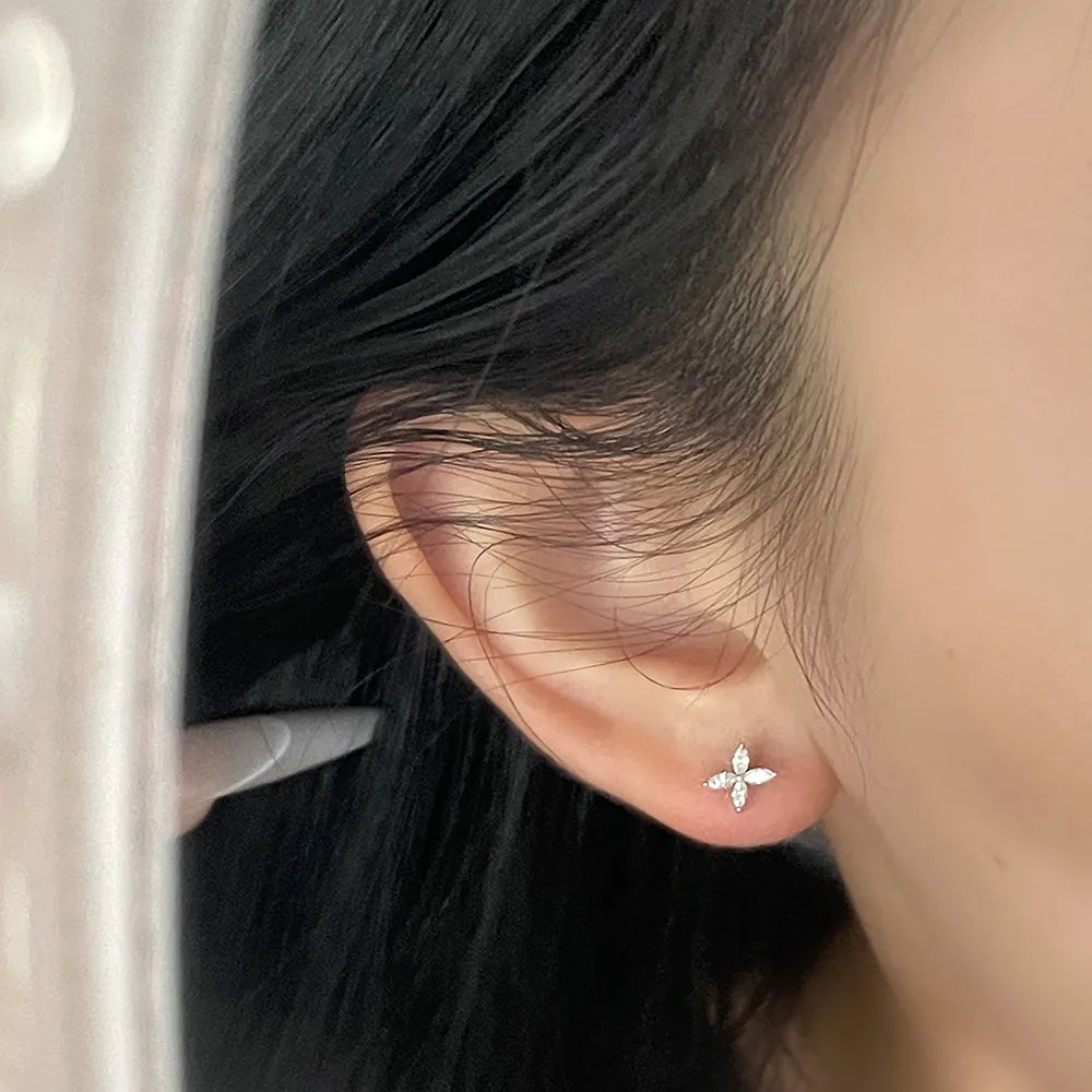 0.21 ctw Geometric Marquise-Cut Lab-Grown Diamond Earrings in PT950 Platinum