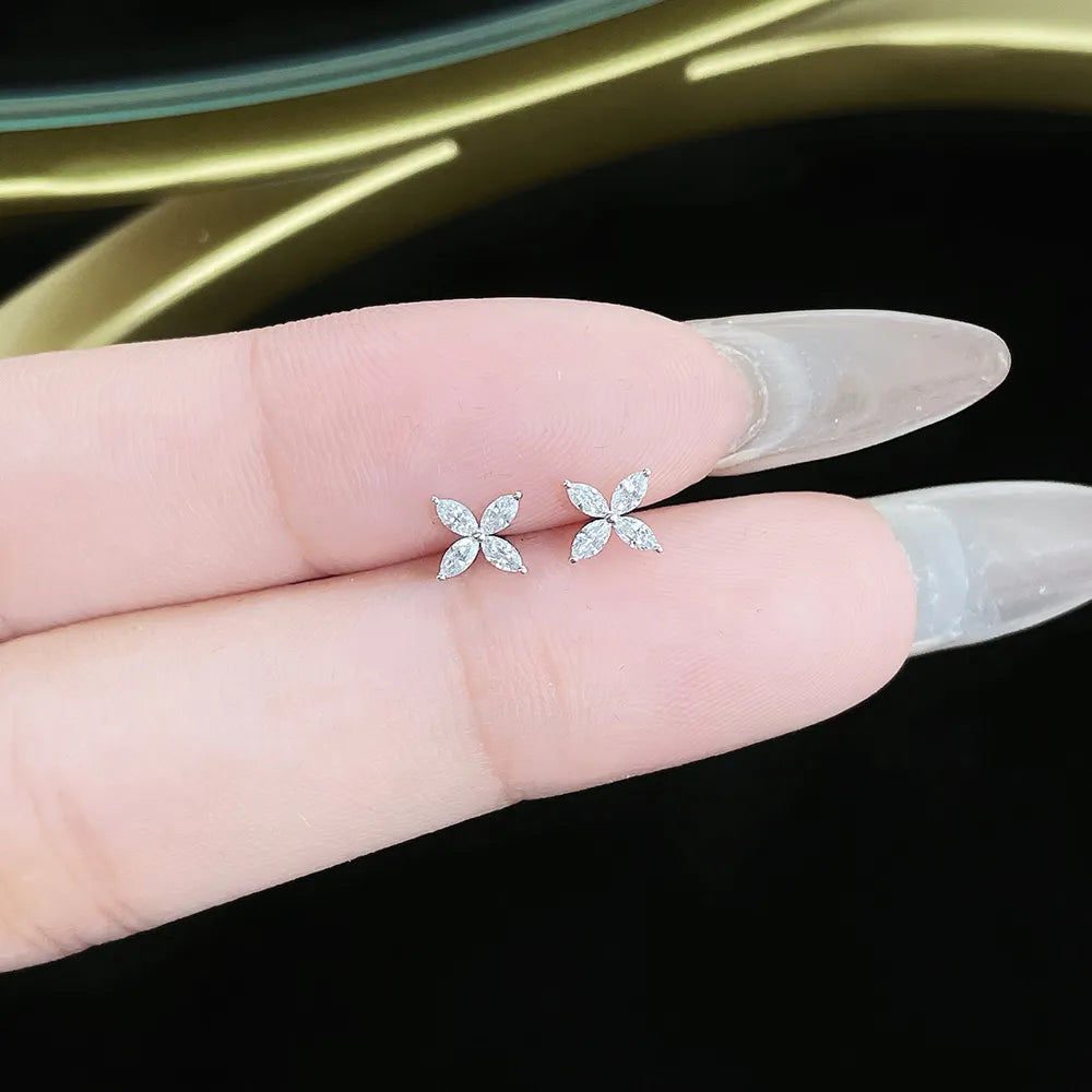 0.21 ctw Geometric Marquise-Cut Lab-Grown Diamond Earrings in PT950 Platinum