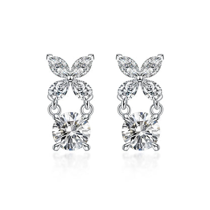 1.07 ctw Butterfly Mixed-Cut Lab-Grown Diamond Stud Earrings in PT950 Platinum