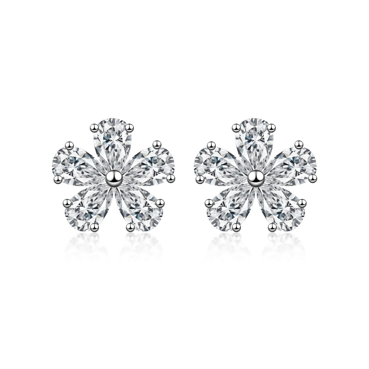1.56 ctw Floral Mixed-Cut Lab-Grown Diamond Stud Earrings in PT950 Platinum
