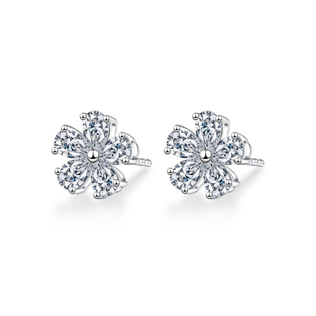 1.56 ctw Floral Mixed-Cut Lab-Grown Diamond Stud Earrings in PT950 Platinum