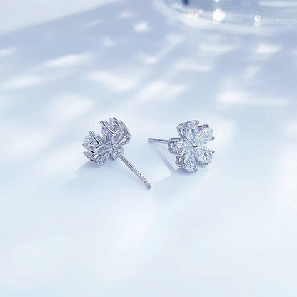 1.56 ctw Floral Mixed-Cut Lab-Grown Diamond Stud Earrings in PT950 Platinum