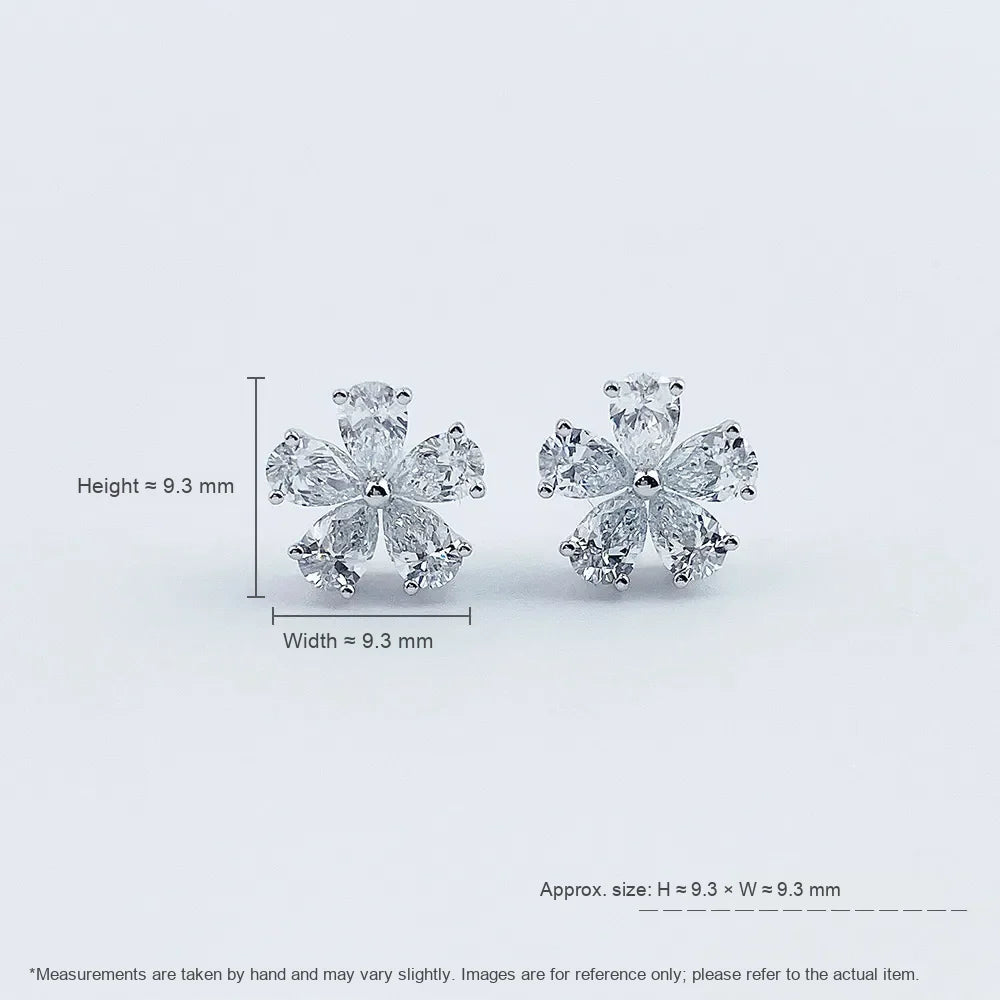 1.56 ctw Floral Mixed-Cut Lab-Grown Diamond Stud Earrings in PT950 Platinum
