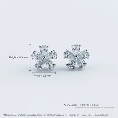 1.56 ctw Floral Mixed-Cut Lab-Grown Diamond Stud Earrings in PT950 Platinum
