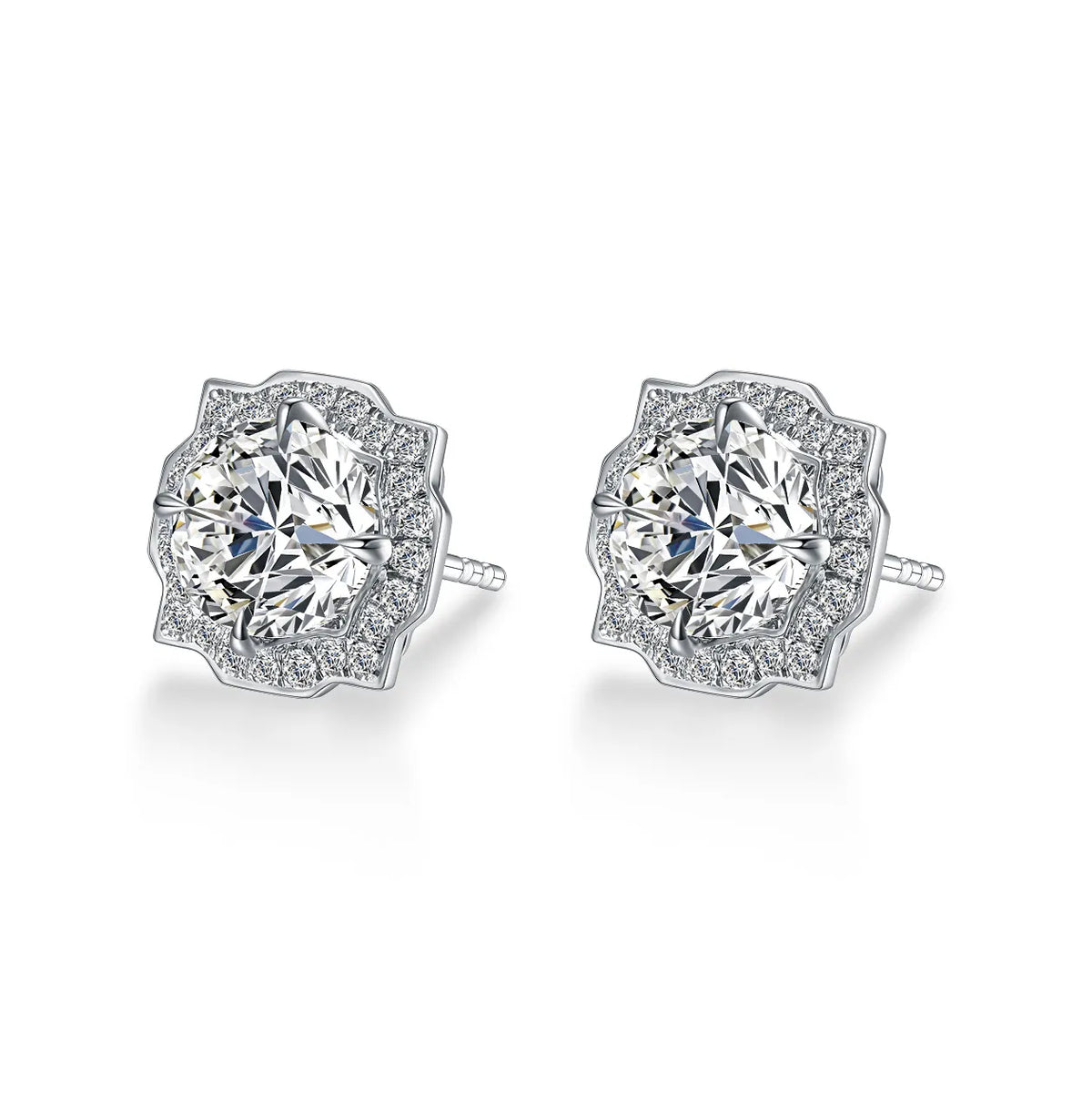 2.02 ctw Celestial Four-Prong Round-Cut Lab-Grown Diamond Earrings in PT950 Platinum