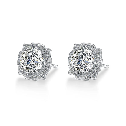 2.02 ctw Celestial Four-Prong Round-Cut Lab-Grown Diamond Earrings in PT950 Platinum