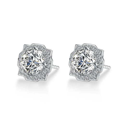 2.02 ctw Celestial Four-Prong Round-Cut Lab-Grown Diamond Earrings in PT950 Platinum