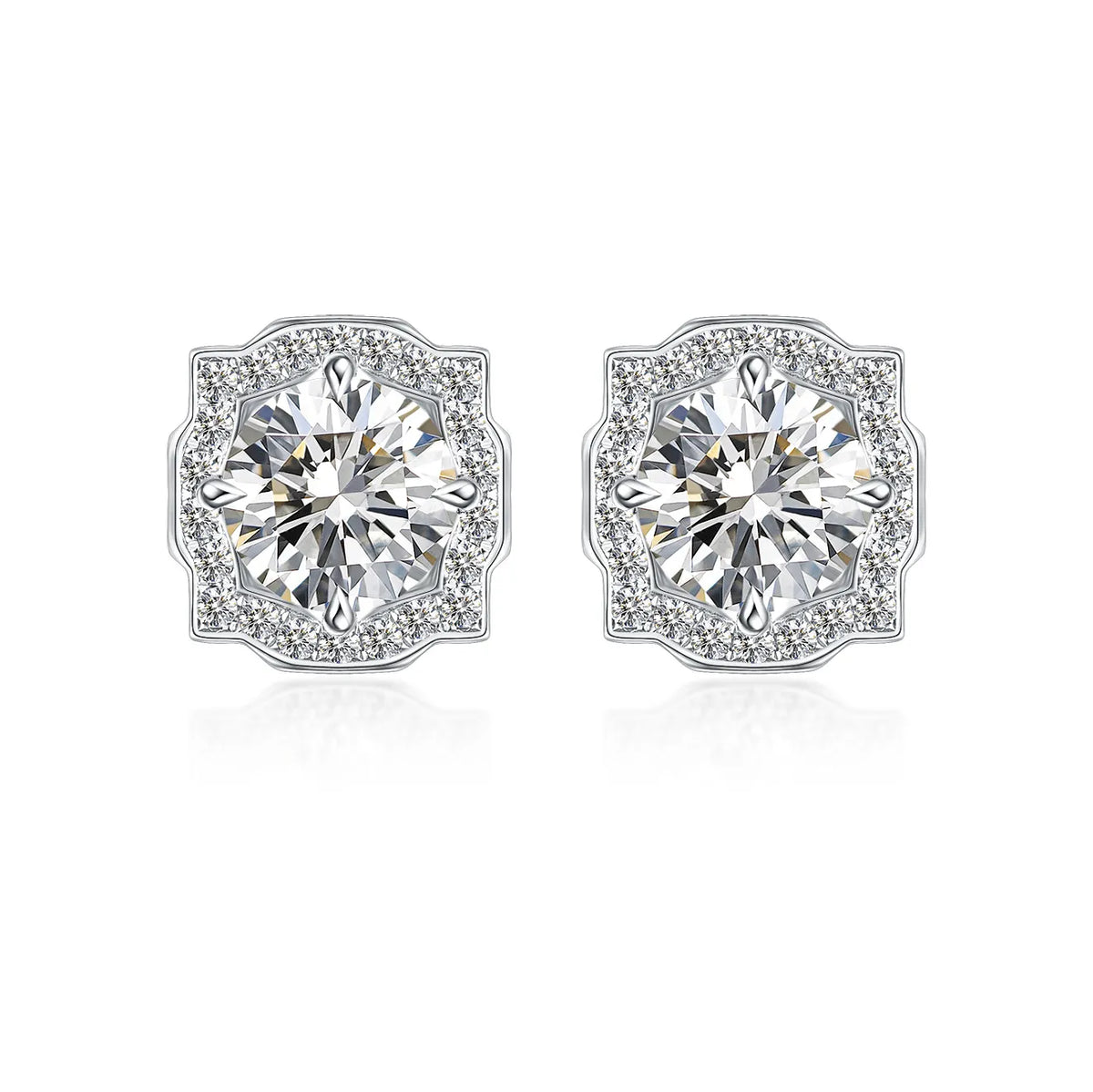 2.02 ctw Celestial Four-Prong Round-Cut Lab-Grown Diamond Earrings in PT950 Platinum