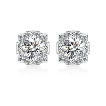 2.02 ctw Celestial Four-Prong Round-Cut Lab-Grown Diamond Earrings in PT950 Platinum