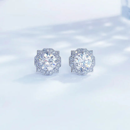 2.02 ctw Celestial Four-Prong Round-Cut Lab-Grown Diamond Earrings in PT950 Platinum