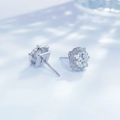 2.02 ctw Celestial Four-Prong Round-Cut Lab-Grown Diamond Earrings in PT950 Platinum