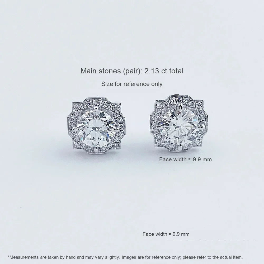 2.02 ctw Celestial Four-Prong Round-Cut Lab-Grown Diamond Earrings in PT950 Platinum