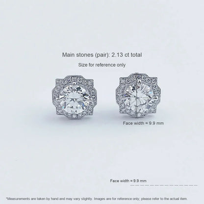 2.02 ctw Celestial Four-Prong Round-Cut Lab-Grown Diamond Earrings in PT950 Platinum