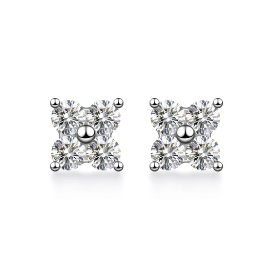 1.62 ctw Princess-Cut Lab-Grown Diamond Stud Earrings in PT950 Platinum