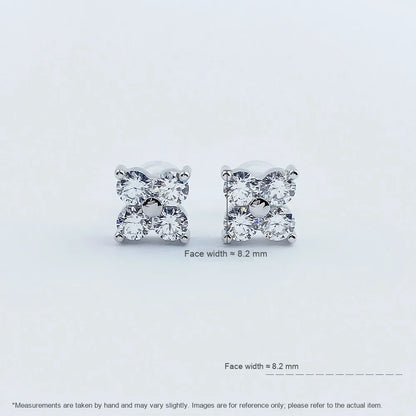 1.62 ctw Princess-Cut Lab-Grown Diamond Stud Earrings in PT950 Platinum
