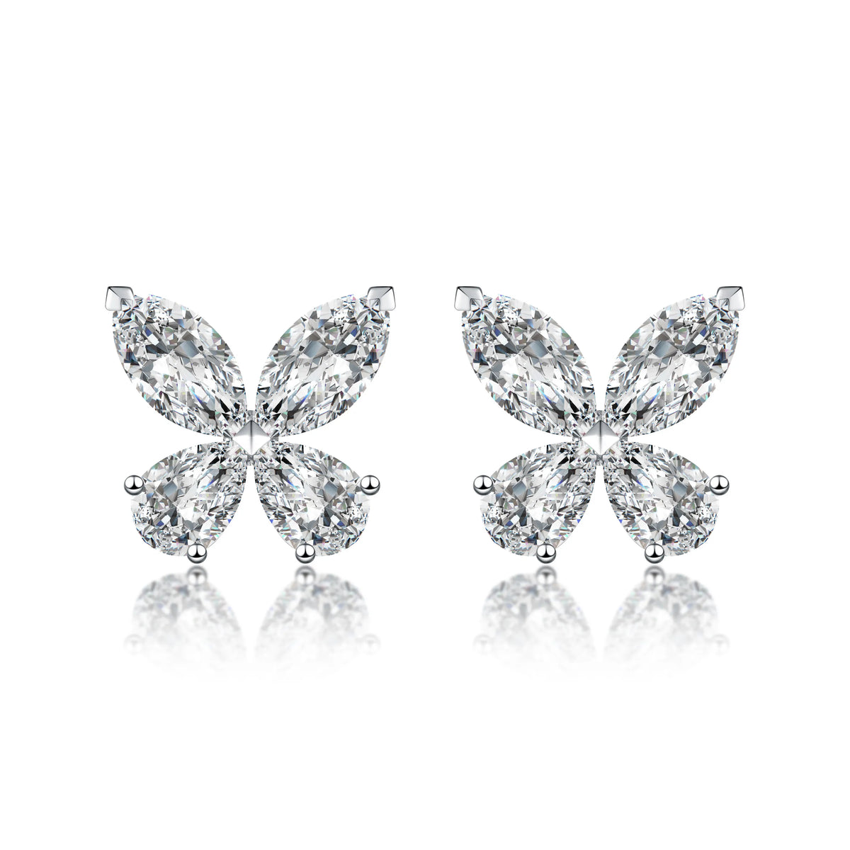 2.19 ctw Butterfly Mixed-Cut Lab-Grown Diamond Earrings in PT950 Platinum