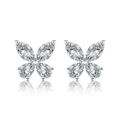 2.19 ctw Butterfly Mixed-Cut Lab-Grown Diamond Earrings in PT950 Platinum