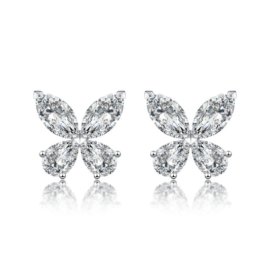 2.19 ctw Butterfly Mixed-Cut Lab-Grown Diamond Earrings in PT950 Platinum