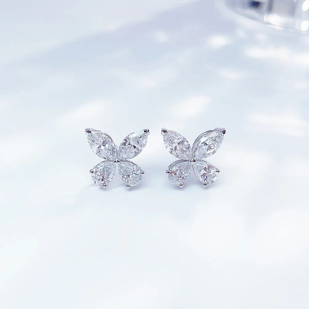 2.19 ctw Butterfly Mixed-Cut Lab-Grown Diamond Earrings in PT950 Platinum