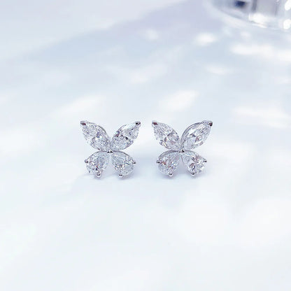 2.19 ctw Butterfly Mixed-Cut Lab-Grown Diamond Earrings in PT950 Platinum