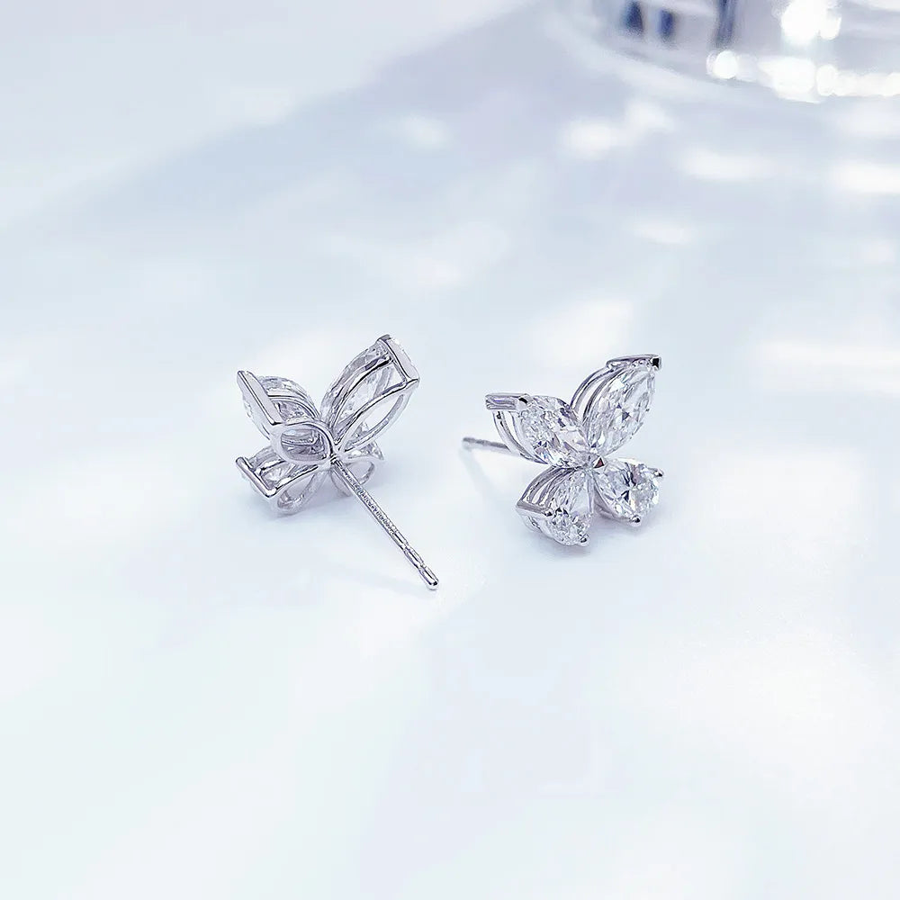 2.19 ctw Butterfly Mixed-Cut Lab-Grown Diamond Earrings in PT950 Platinum