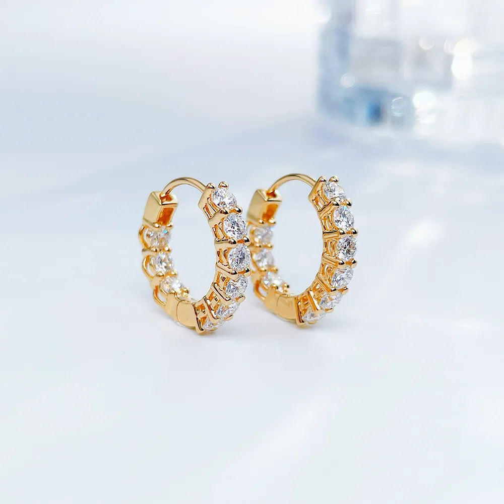 1.4 ctw Mixed-Cut Lab-Grown Diamond Earrings in 18K Yellow Gold
