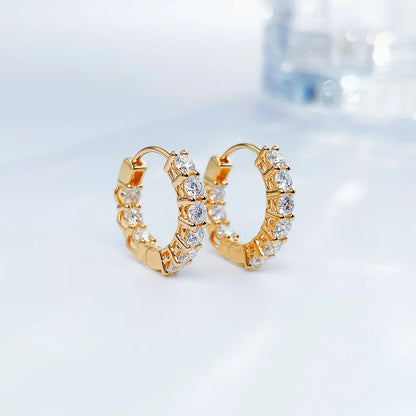 1.4 ctw Mixed-Cut Lab-Grown Diamond Earrings in 18K Yellow Gold
