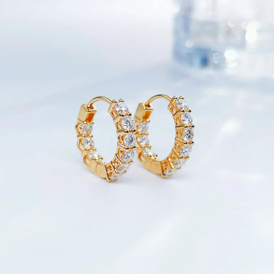 1.4 ctw Mixed-Cut Lab-Grown Diamond Earrings in 18K Yellow Gold