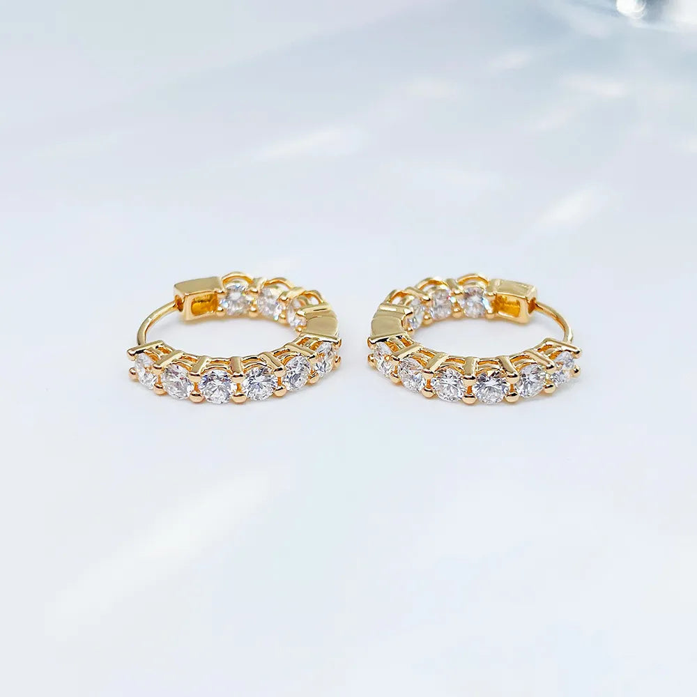1.4 ctw Mixed-Cut Lab-Grown Diamond Earrings in 18K Yellow Gold