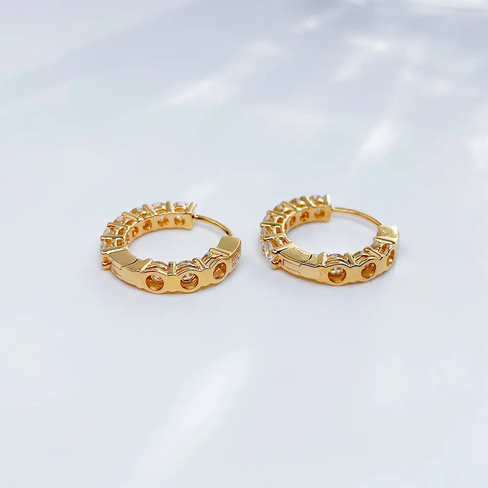 1.4 ctw Mixed-Cut Lab-Grown Diamond Earrings in 18K Yellow Gold