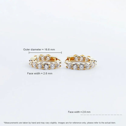 1.4 ctw Mixed-Cut Lab-Grown Diamond Earrings in 18K Yellow Gold