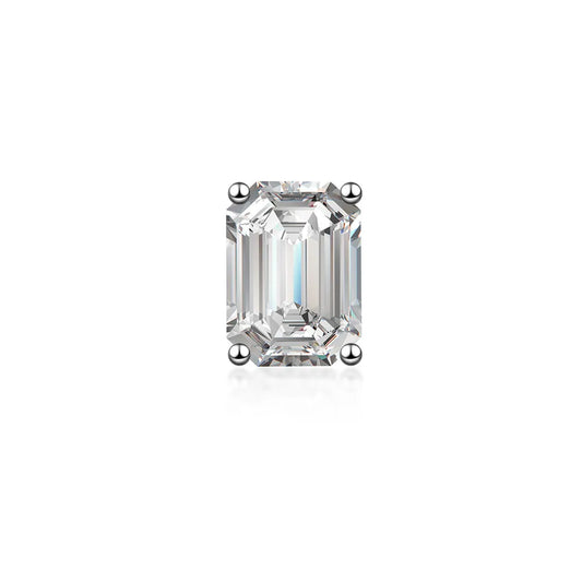 1.1 ctw Celestial Four-Prong Emerald-Cut Lab-Grown Diamond Stud Earrings in PT950 Platinum