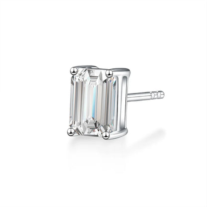 1.1 ctw Celestial Four-Prong Emerald-Cut Lab-Grown Diamond Stud Earrings in PT950 Platinum