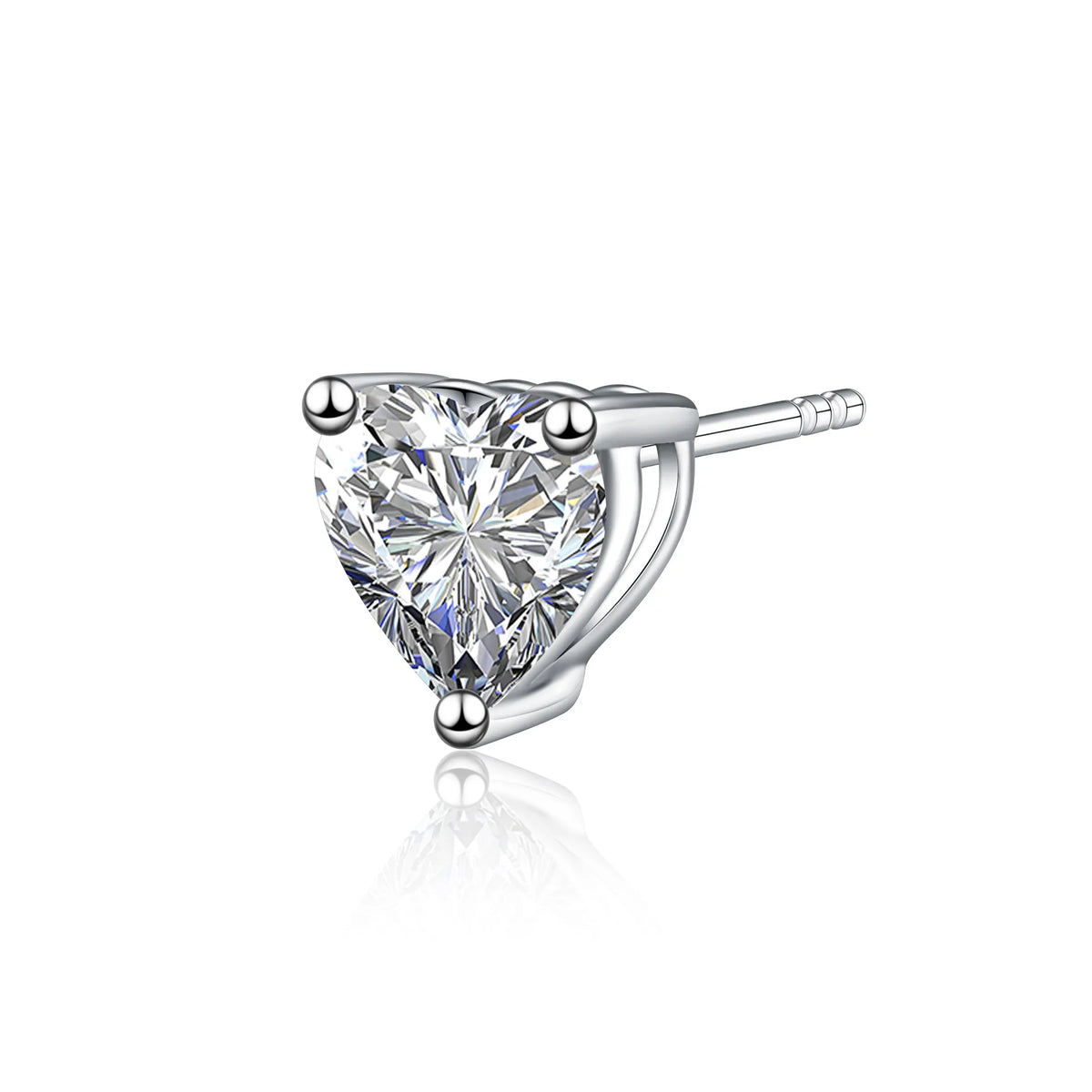 1.18 ctw Three-Prong Heart-Cut Lab-Grown Diamond Stud Earrings in PT950 Platinum