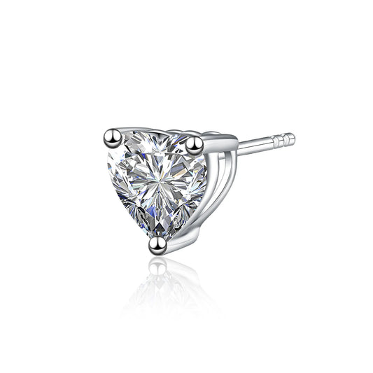 1.18 ctw Three-Prong Heart-Cut Lab-Grown Diamond Stud Earrings in PT950 Platinum