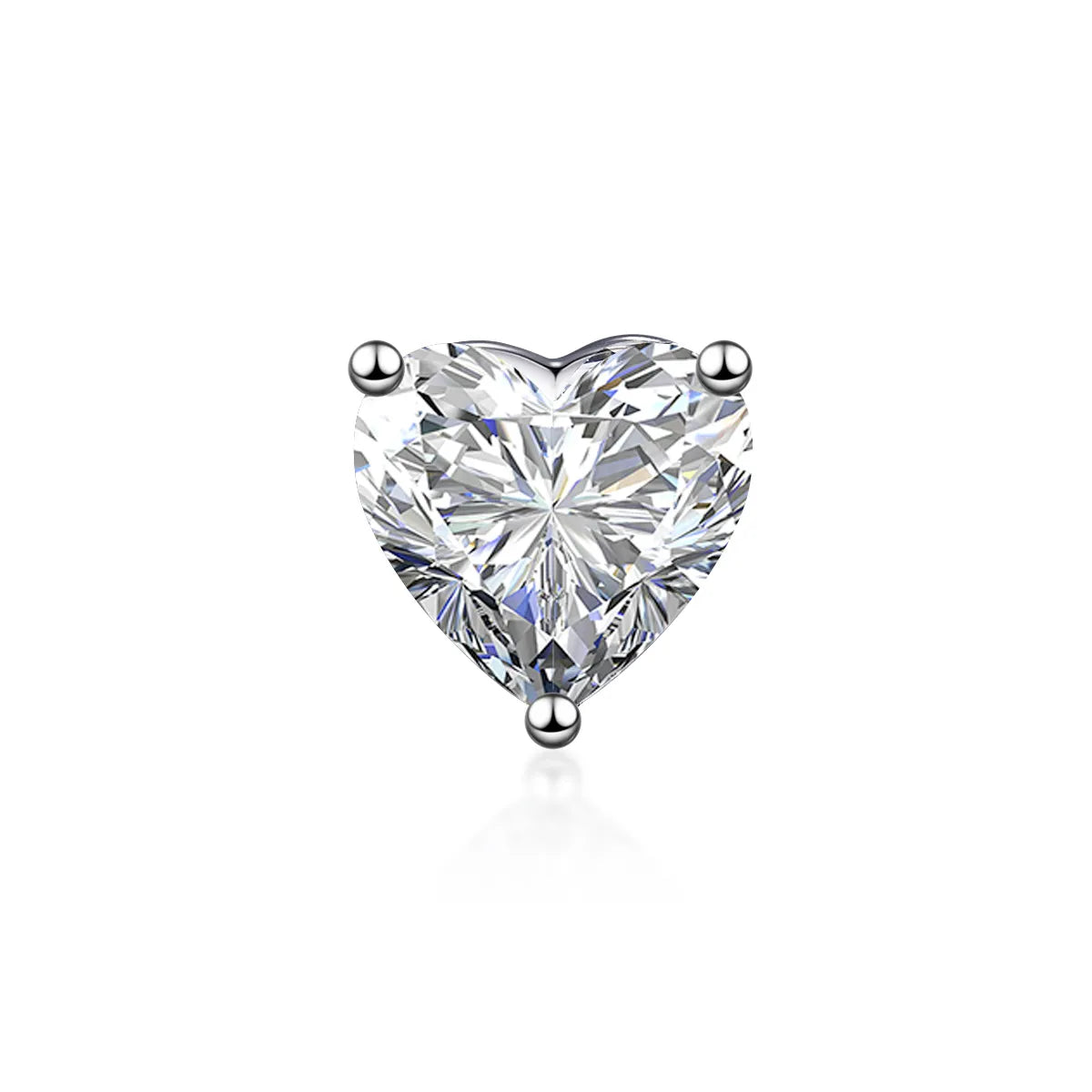 1.18 ctw Three-Prong Heart-Cut Lab-Grown Diamond Stud Earrings in PT950 Platinum