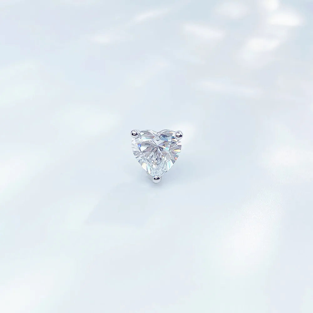 1.18 ctw Three-Prong Heart-Cut Lab-Grown Diamond Stud Earrings in PT950 Platinum