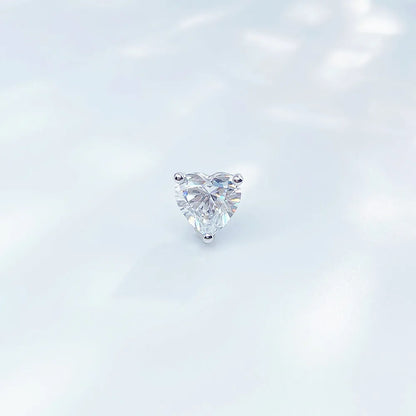1.18 ctw Three-Prong Heart-Cut Lab-Grown Diamond Stud Earrings in PT950 Platinum