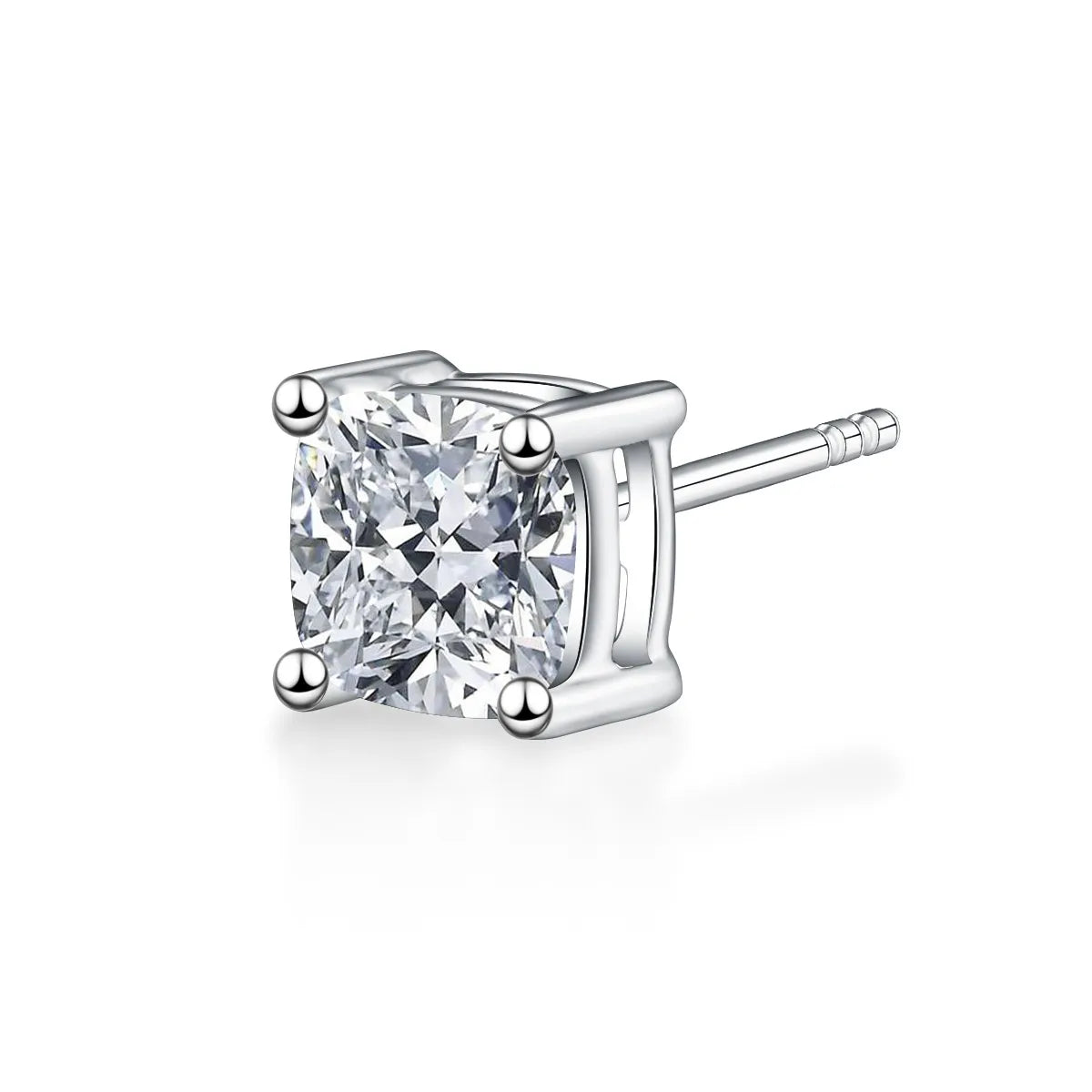 1.07 ctw Four-Prong Princess-Cut Lab-Grown Diamond Stud Earrings in PT950 Platinum