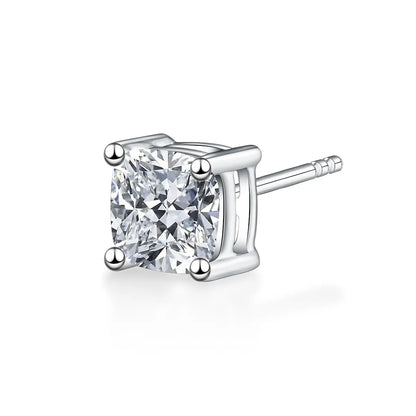 1.07 ctw Four-Prong Princess-Cut Lab-Grown Diamond Stud Earrings in PT950 Platinum