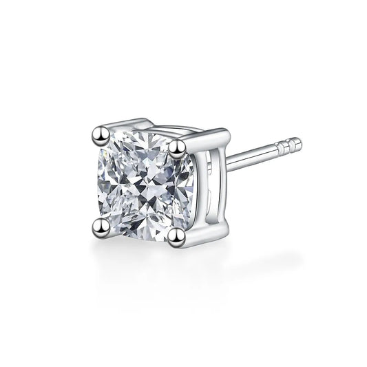 1.07 ctw Four-Prong Princess-Cut Lab-Grown Diamond Stud Earrings in PT950 Platinum