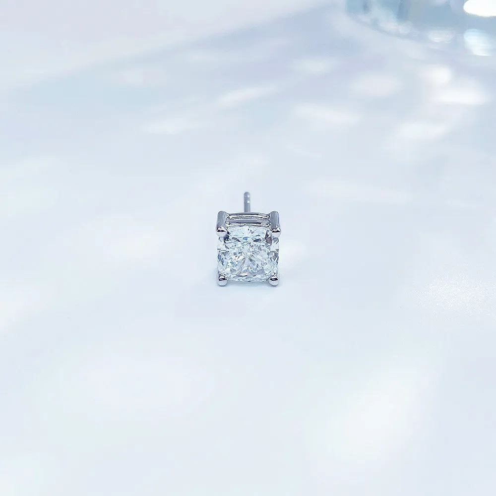 1.07 ctw Four-Prong Princess-Cut Lab-Grown Diamond Stud Earrings in PT950 Platinum