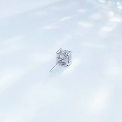 1.07 ctw Four-Prong Princess-Cut Lab-Grown Diamond Stud Earrings in PT950 Platinum