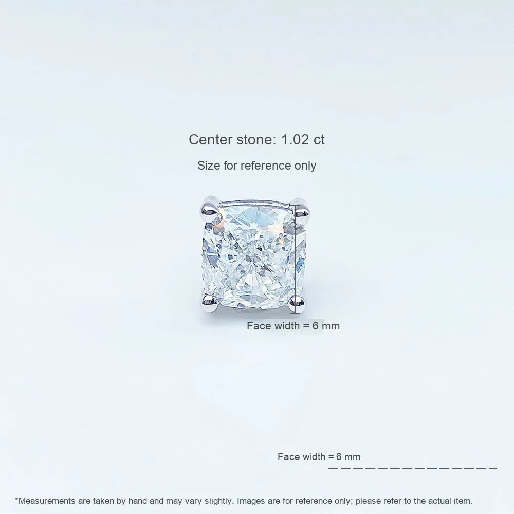 1.07 ctw Four-Prong Princess-Cut Lab-Grown Diamond Stud Earrings in PT950 Platinum