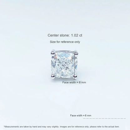1.07 ctw Four-Prong Princess-Cut Lab-Grown Diamond Stud Earrings in PT950 Platinum