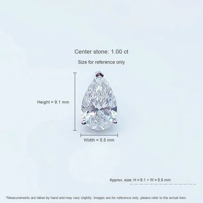1.02 ctw Pear-Cut Lab-Grown Diamond Stud Earrings in PT950 Platinum