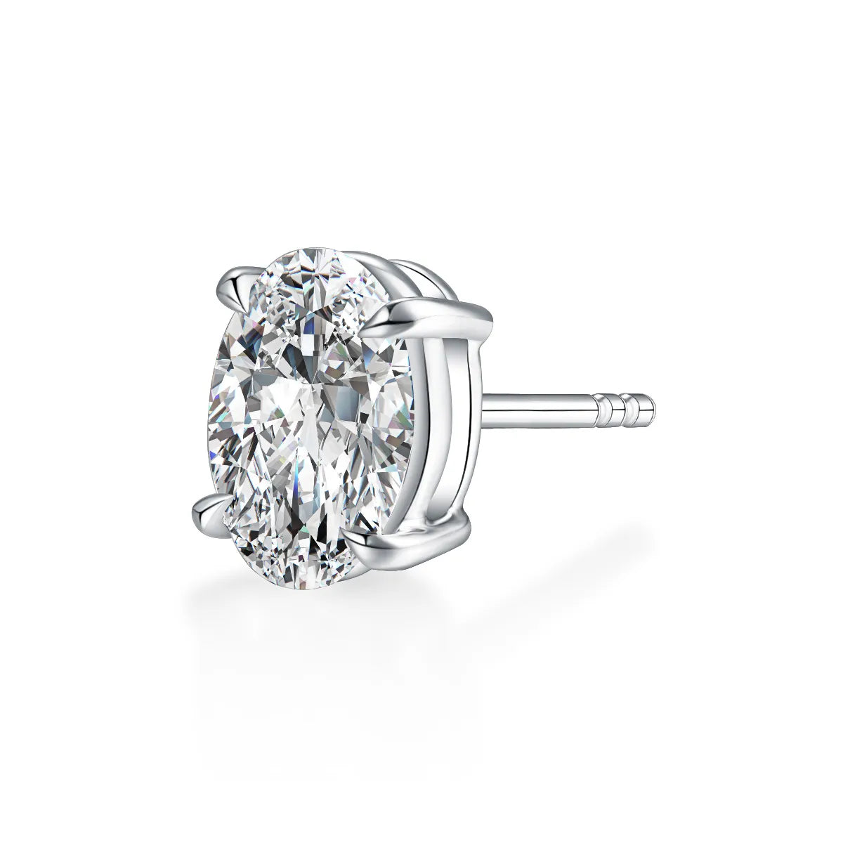1.08 ctw Minimalist Four-Prong Oval-Cut Lab-Grown Diamond Stud Earrings in PT950 Platinum
