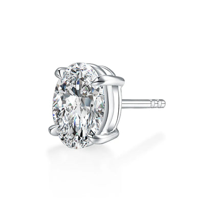 1.08 ctw Minimalist Four-Prong Oval-Cut Lab-Grown Diamond Stud Earrings in PT950 Platinum