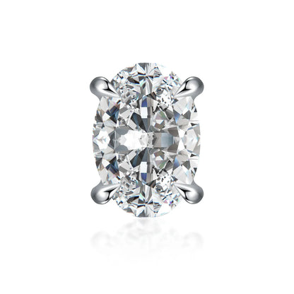 1.08 ctw Minimalist Four-Prong Oval-Cut Lab-Grown Diamond Stud Earrings in PT950 Platinum