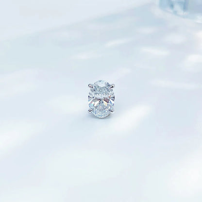 1.08 ctw Minimalist Four-Prong Oval-Cut Lab-Grown Diamond Stud Earrings in PT950 Platinum